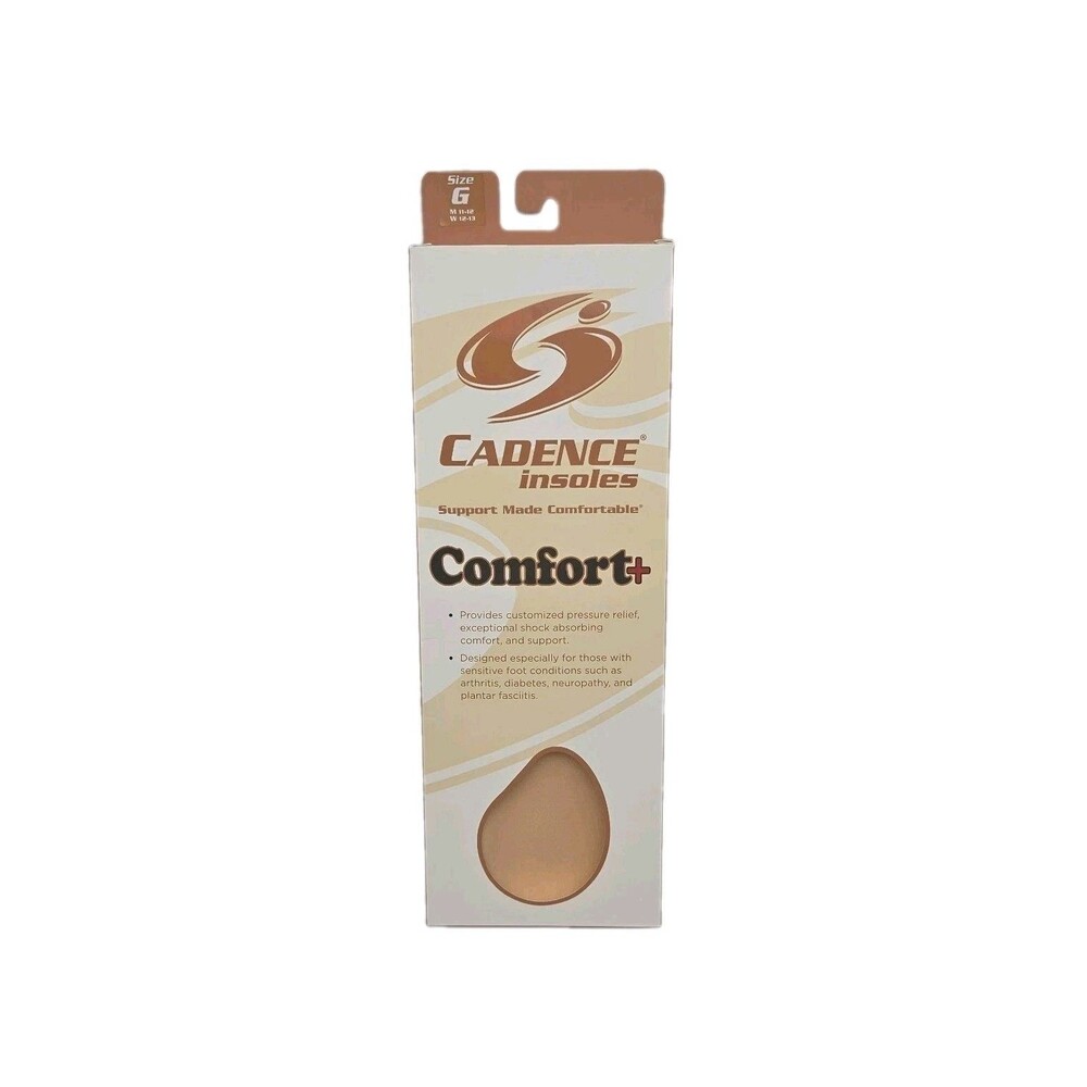 Cadence Insoles Comfort Orthotic Shoe Inserts Size G Men 11-12 Women 12-13